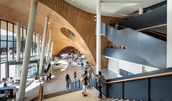 Main lobby of Charles Temple University Library