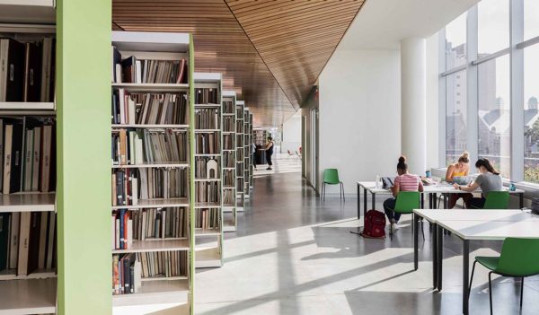 Charles Temple University Library bookshelves