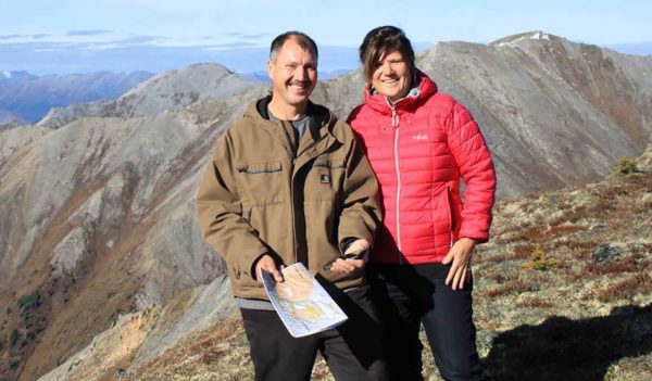 Lesley Cabott with a member of the Na-Cho Nyak Dun First Nation