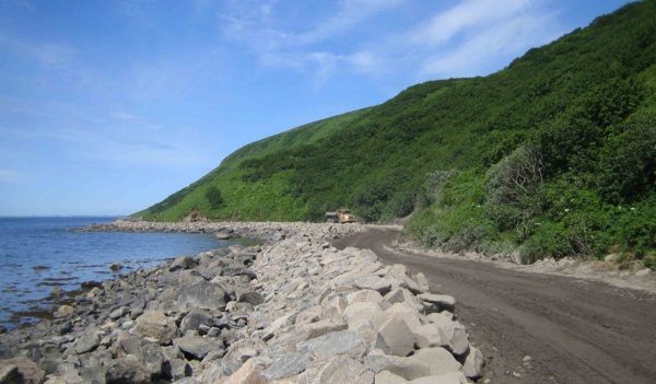 King Cove road under construction