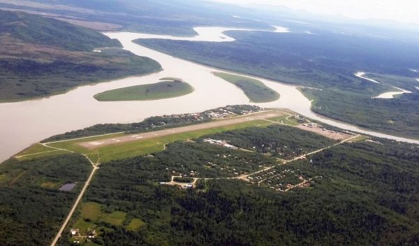 Aerial view of Aniak, Alaska