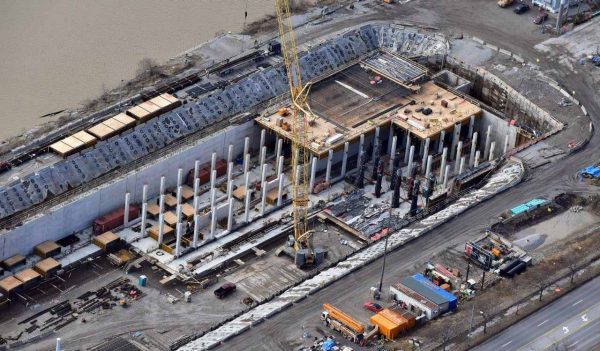 Storage basin under construction in Toledo, Ohio