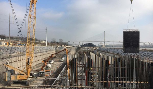 Storage basin under construction in Toledo, Ohio