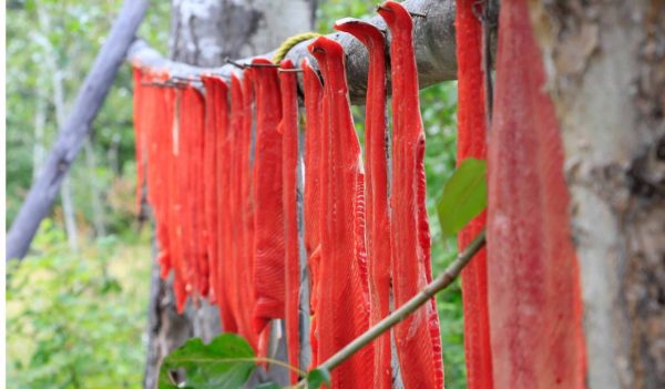 Salmon hanging