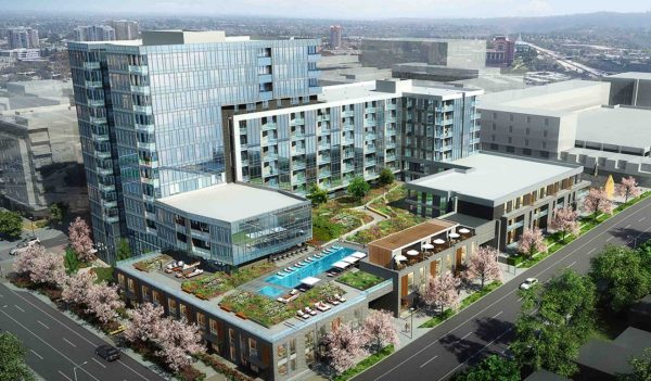 aerial view of the Lakehouse project rooftop garden in Denver, Colorado.