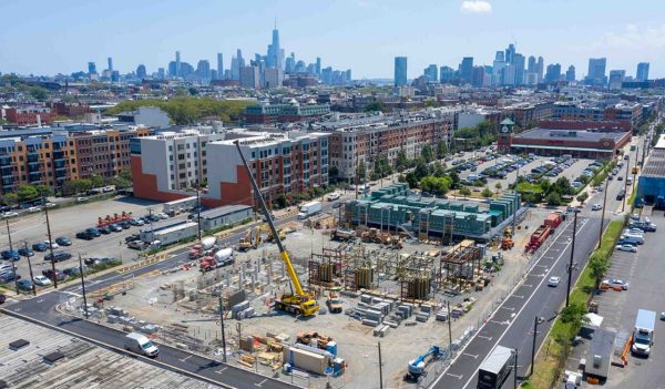 Elevated substation construction in a dense neighborhood