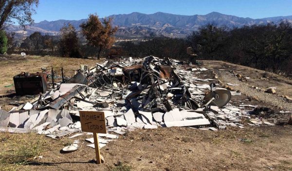 Remains of a home lost to fire.