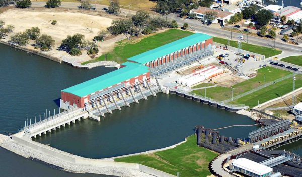 Aerial view of 17th Street Pump Station in New Orleans.