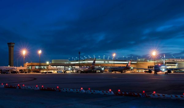 View of a terminal at George Bush Intercontinental Airport (IAH) from the airside.