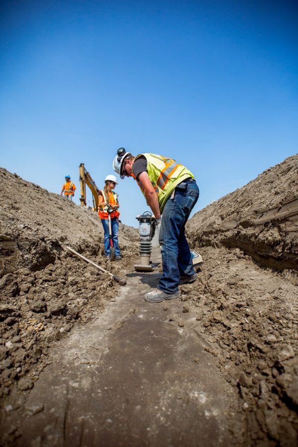 Mining staff on trail