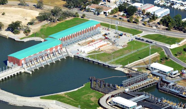 Aerial view of 17th Street Pump Station in New Orleans.