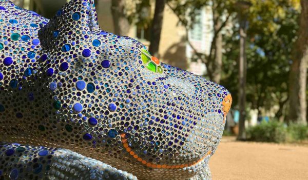 PanterAzul (blue panther) sculpture in San Antonio’s Yanaguana Garden.