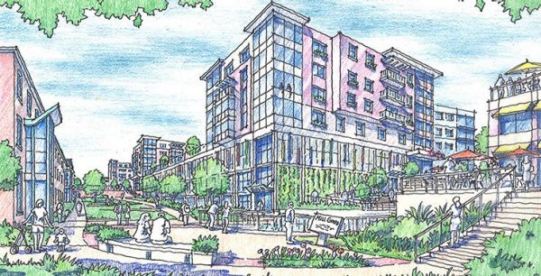 mixed-use Northland Needham plan sketch