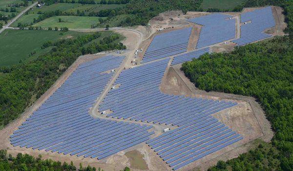 solar panels in a field