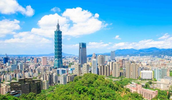 morning taipei city panorama in the taiwan