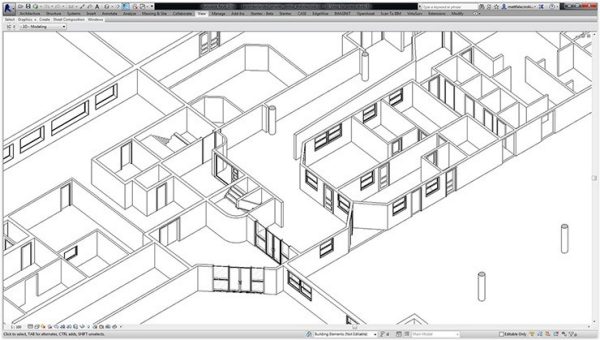 As-built Revit model derived from 3DLS.