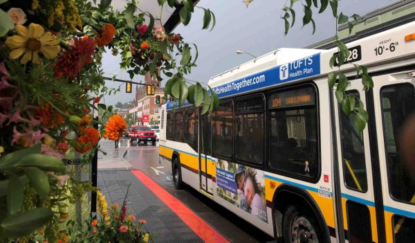 Bus parked at stop