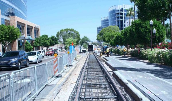 Tempe street car construction