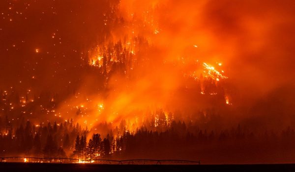 California wildfire burns out of control