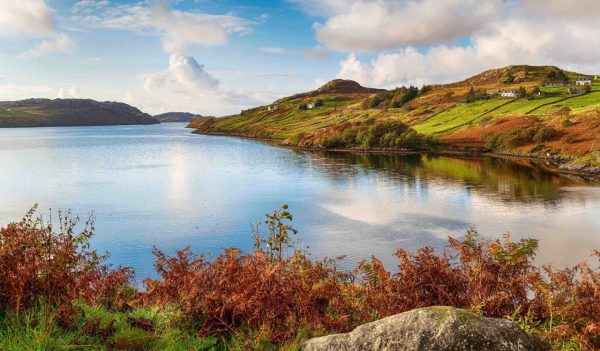 Autunm at Loch Inchard at Kinlochbervie in the Highlands of Scotland