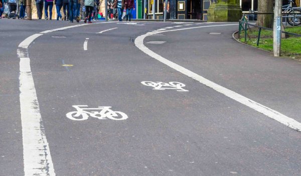 Cycle Lane on street with Painted Signs