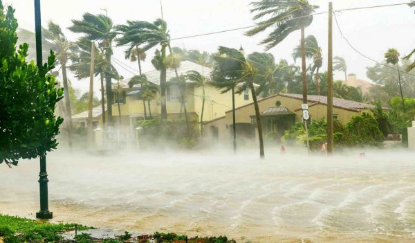 Hurricane Irma and tropical storm at Fort Lauderdale, Florida.