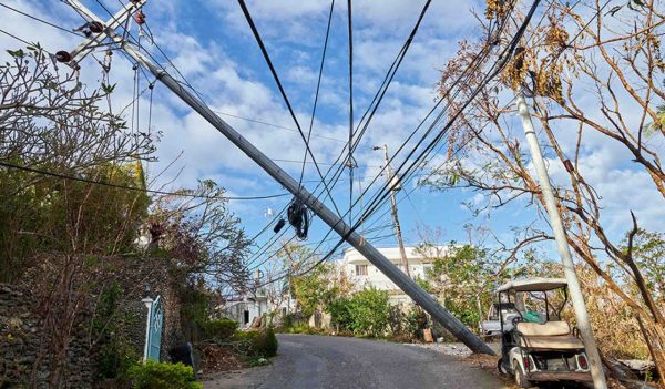 Boracay Island, Aklan Province, Philippines - January 1, 2019: Typhoon Ursula leaving many provinces without electricity for weeks to come