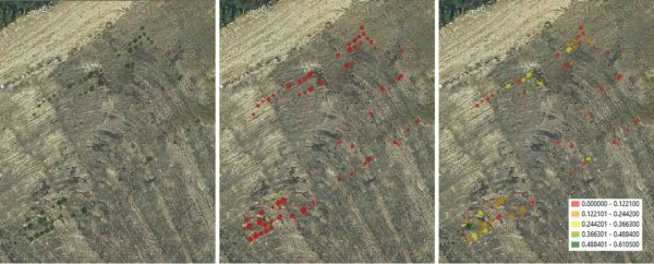 Series of photos using remote sensing tool.