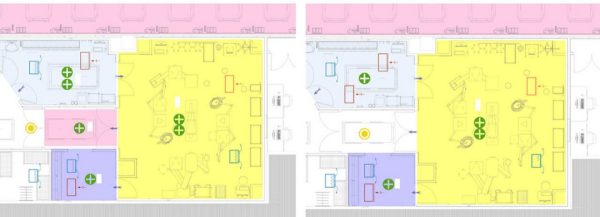 Side by side floor plan comparisons.