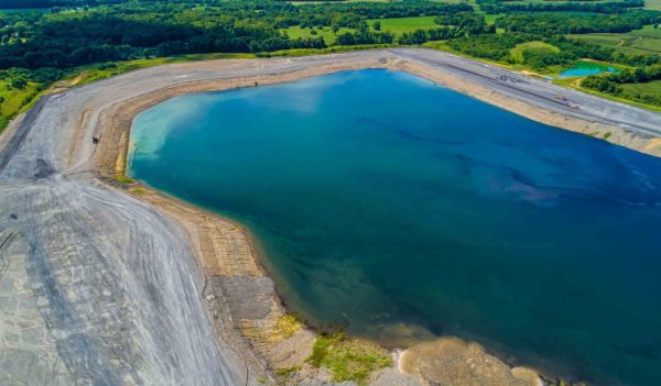 Water pond at a coal mine site.