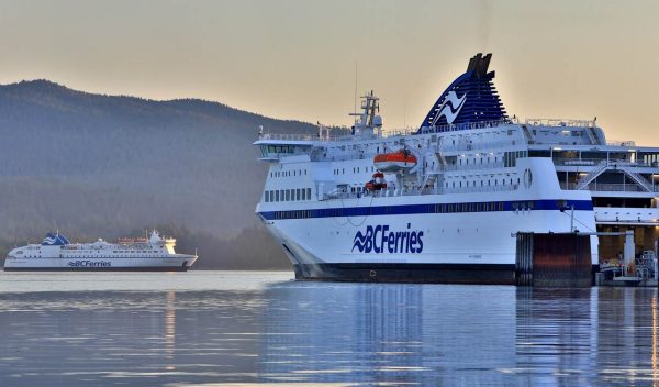 Ferry in the ocean.