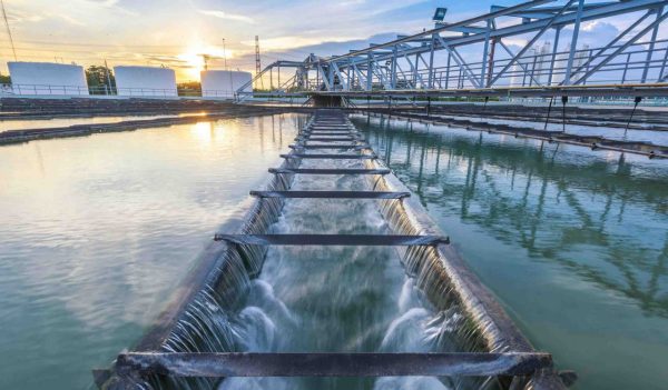 Water Treatment Plant at sunset