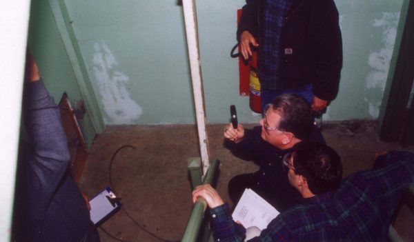 Stanley Hayes inspecting a hydroelectric generating unit