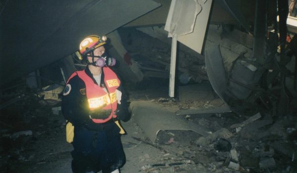 Jeff Crews on site of the World Trade Center after 911.