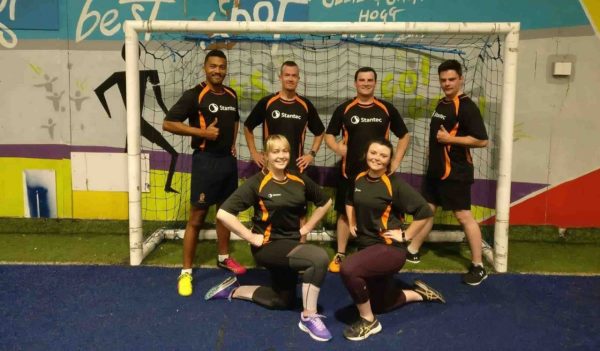 Stantec Football team - John Cameron, Georgia Mkandla, Steve Sutton, Kirsty Horridge, Hamish Crequer, Adam Unsworth