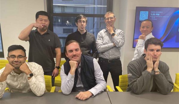 Stantec staff group image of the New York office participants. Mohammad Hassan, James Wolf, James Bonavita, Alexander Tsang, Brian Savona, Justin Corcoran, & Tzyy Yeh