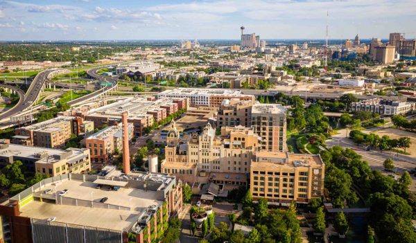 Aerial of Pearl District San Antonio Texas