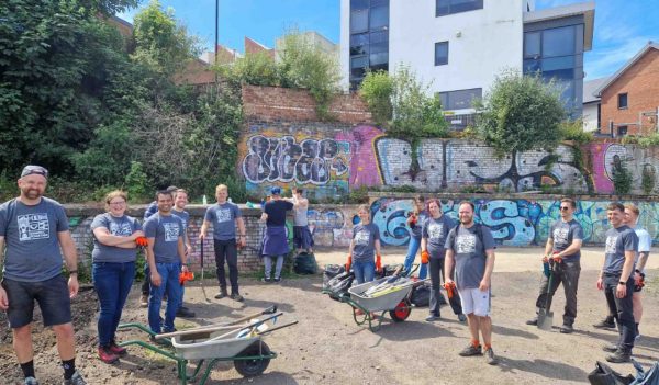 Stantec Newcastle team volunteering outside during Stantec in the Community Week