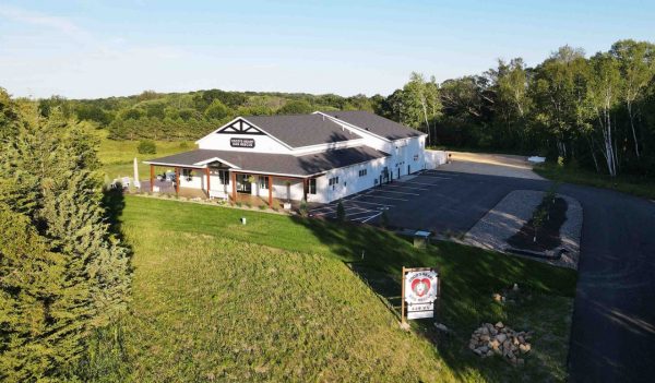 Recuse shelter building with parking and green space