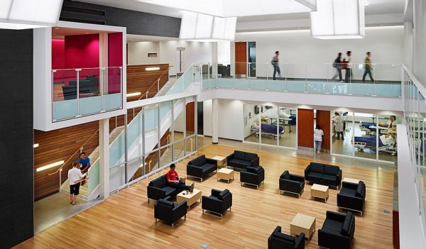 Atrium space with a variety of seating