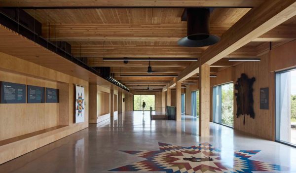 Interior lobby with decorative flooring