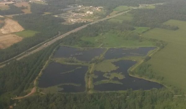 Aerial view of water