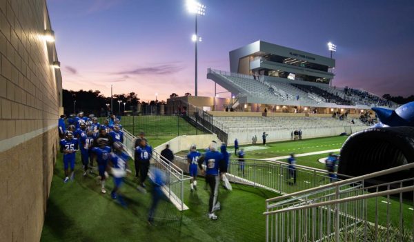 View of players and the field and stands