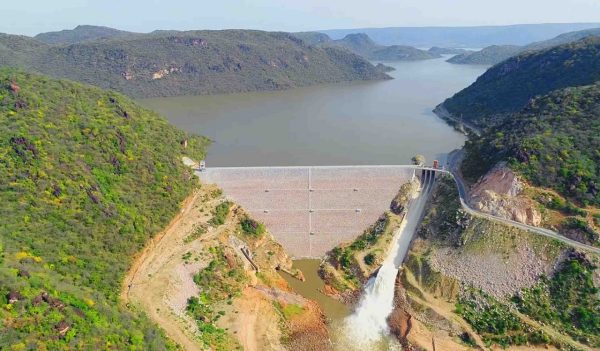 Aerial view of dam