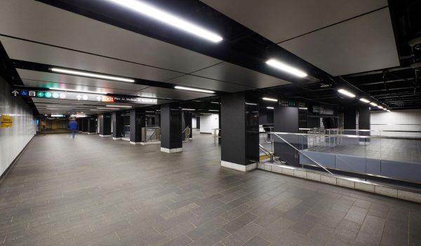 Lobby and stairs to trains