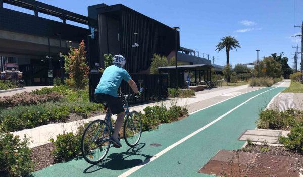 View of Bike Lane with Rider