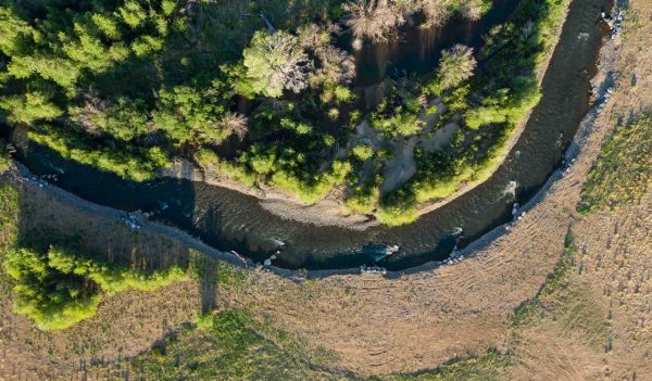 Aerial view of the river