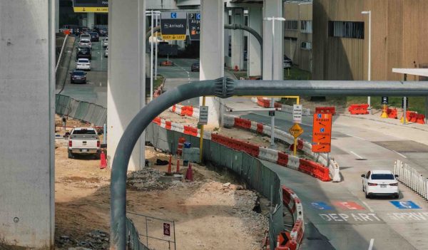 Airport roadway construction.