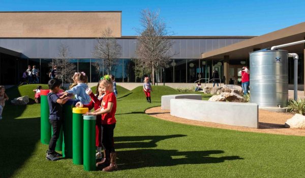 Outdoor play area at an elementary school.