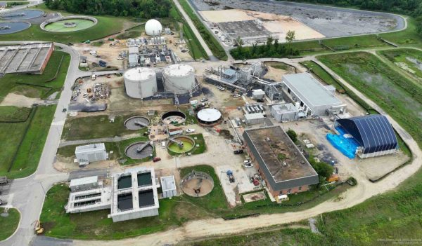 Aerial view of facility.